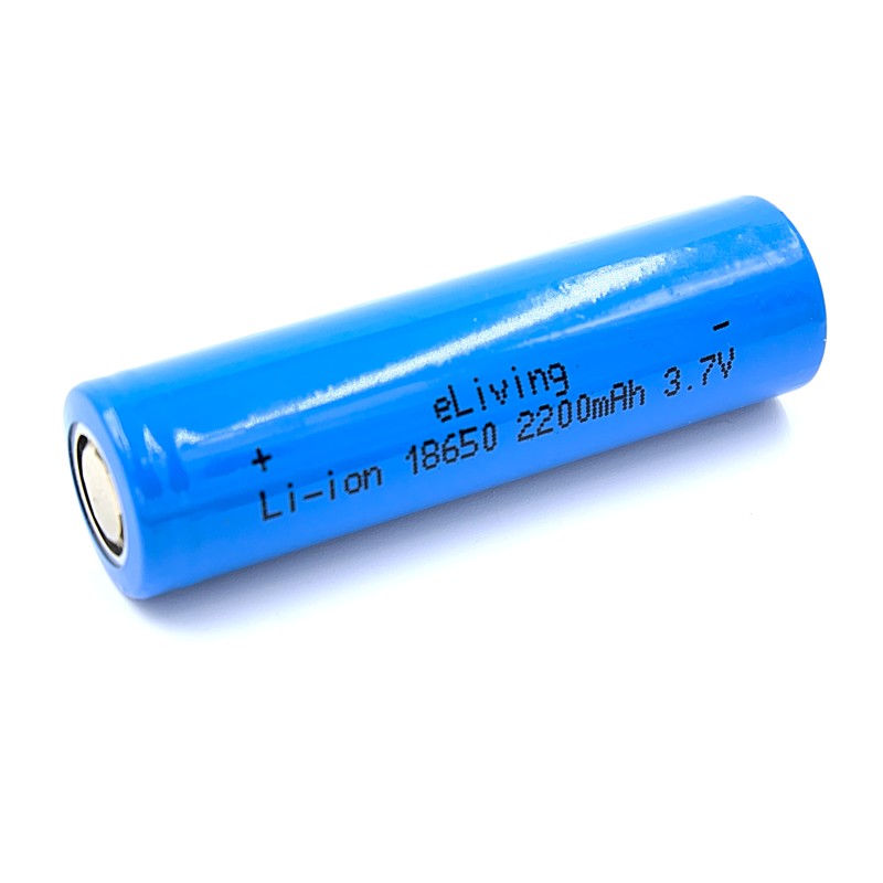 Investeren fles Blij 18650 Flat Top 3,7V Li-ion batterij. 2200mAh (65x18mm)