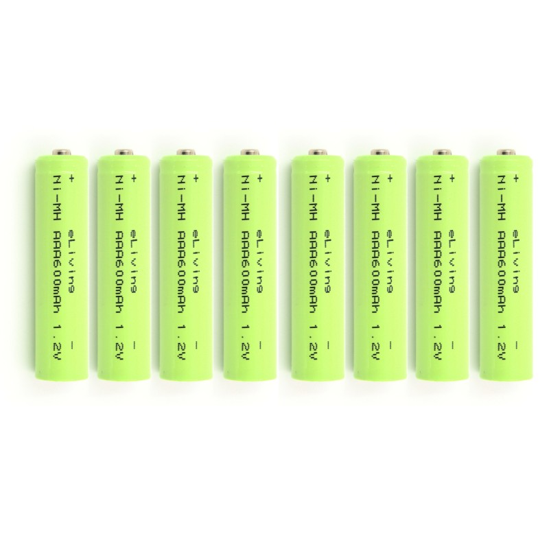 8 piles AAA rechargeables. 1.2V 600mAh NiMH