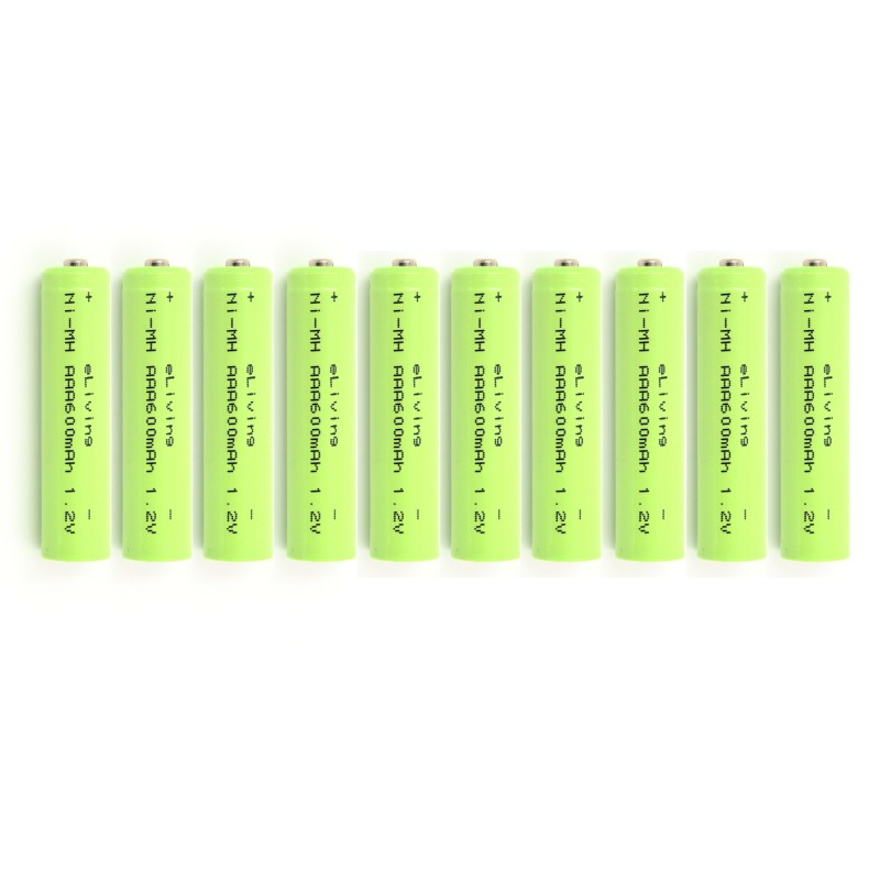 10 piles AAA rechargeables. 600 mAh 1,2 V NiMH