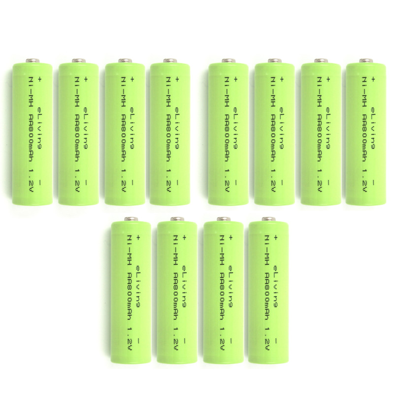 Piles AA rechargeables. 800mAh 12x