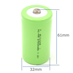 Batterie D rechargeable. NiMH 1,2 V 7 000 mAh (HR20)