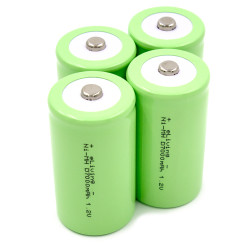 4 Oplaadbare D batterijen, 1.2V NiMH 7000mAh